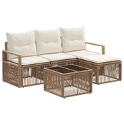Set Divano da Giardino 5 pcs Beige polyrattan 3435696