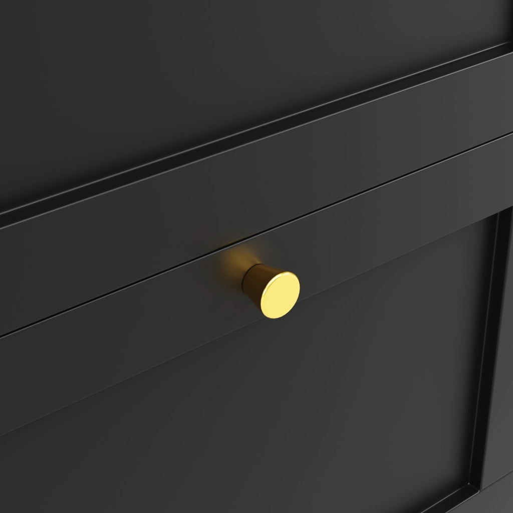Armadio modulare 105x39x102 cm con 4 cassetti e ripiano girevole in MDF nero