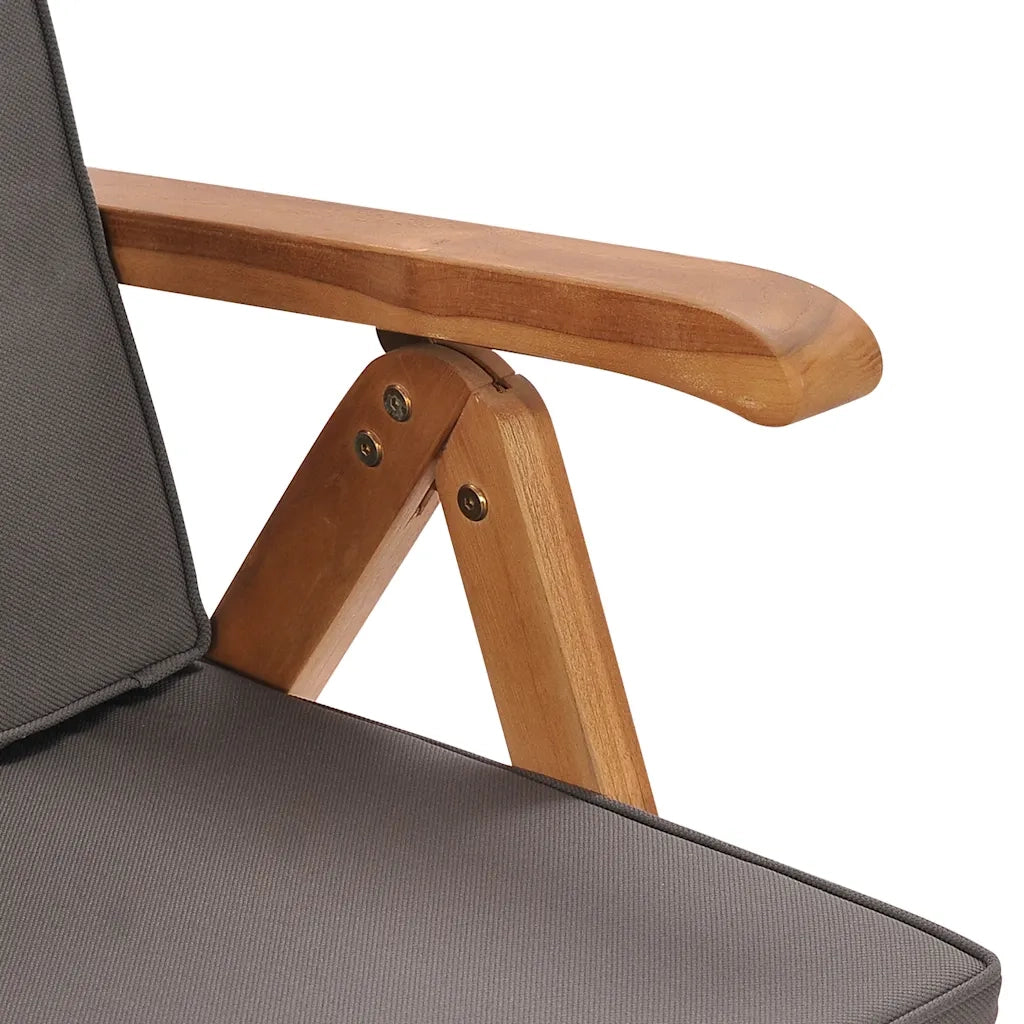 Sedie da Giardino con Cuscini 2 pz Legno di Teak Grigio 48982