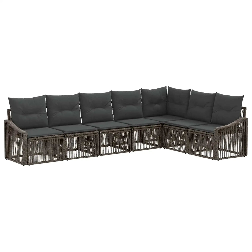 Set Divano da Giardino 7 pcs Grigio polyrattan 3436016