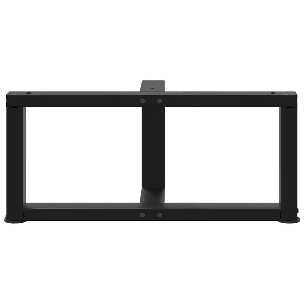 Gambe per Tavolino da Caffè a Forma di T 2 pz Nere 70x25x(30-31) cm Acciaio 4013016