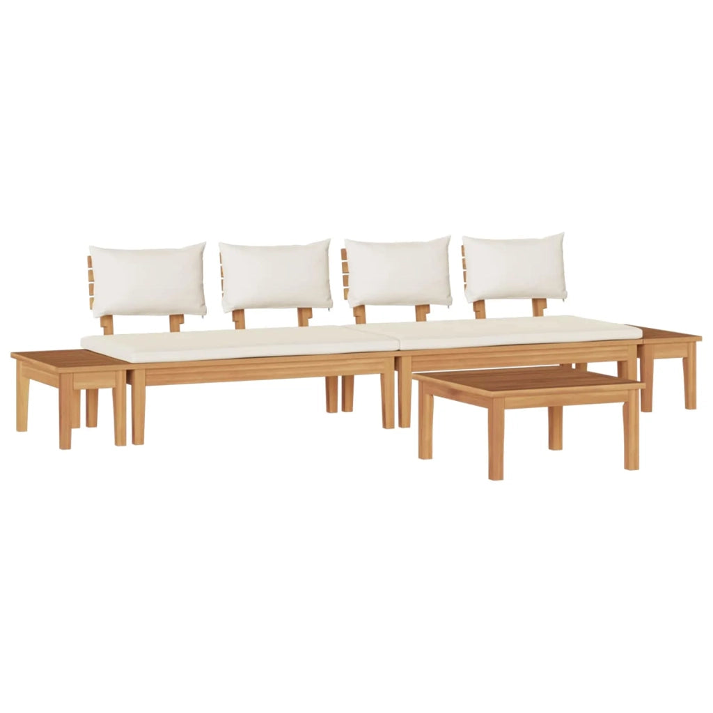 Set Divano da Giardino 5 pcs Marrone e Crema 3356872