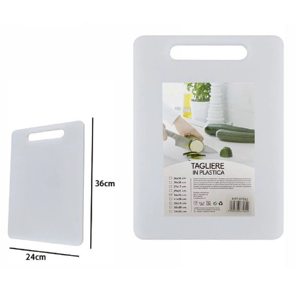 Trade Shop - Tagliere In Plastica Con Manico 36 X 24 Cm Tagliare Verdure Frutta Cucina 67582 -