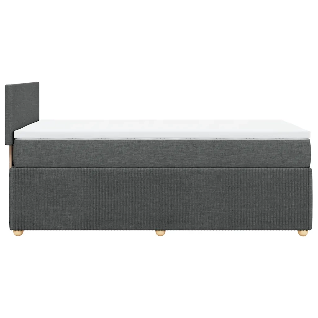 Giroletto a Molle con Materasso Grigio Scuro 100x200 cm Tessuto