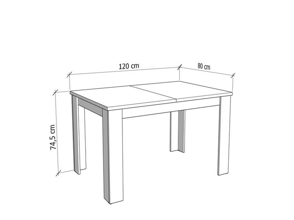 Uscio, Tavolo Fisso 6 Posti, 120x80x74.5h cm Bianco