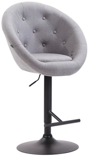 Sgabello da bar London V2 in tessuto grigio,nero