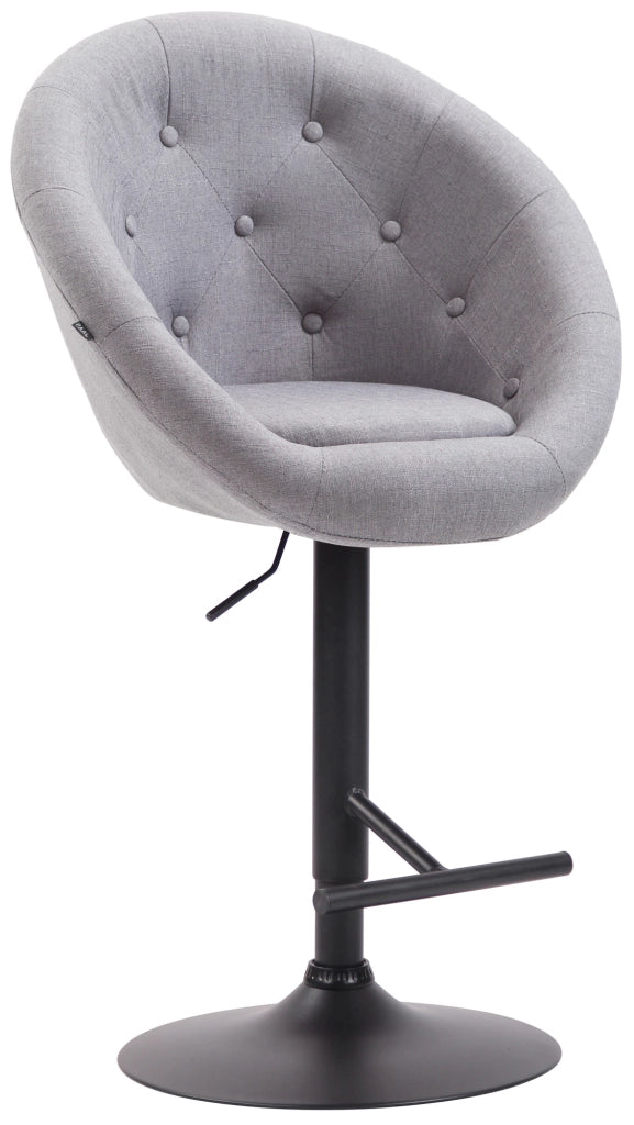 Sgabello da bar London V2 in tessuto grigio,nero