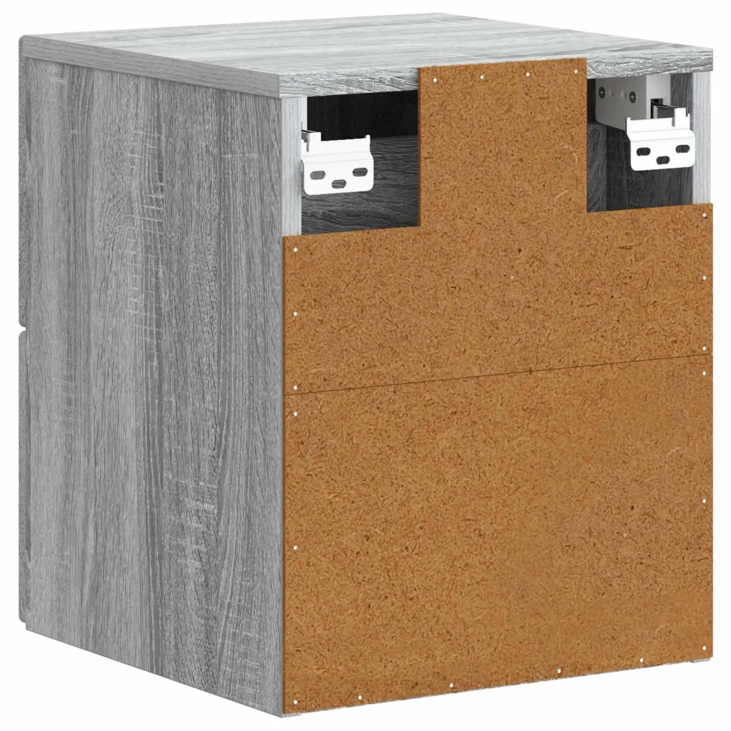 Mobiletto da notte a muro 2 pcs Grigio Sonoma 34,5 x 33 x 40 cm 898988