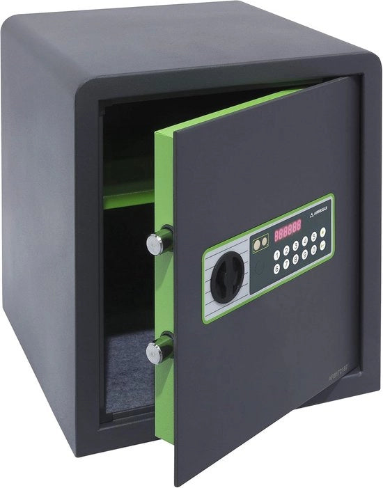 Cassaforte elettronica con combinazione e doppia chiave - Sicura a casa - Capacità di 41 litri - Dimensioni 38x35x36 cm - Resistente al fuoco