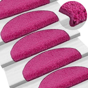 Tappetini per scale 15 pz 65x21x4 cm rosa semicircolari grandi 322381