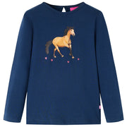Maglietta da Bambina a Maniche Lunghe Blu Marino 104cod mxl 132003