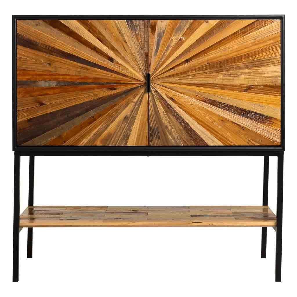 Credenza in legno di recupero marrone 100x40x100h cm