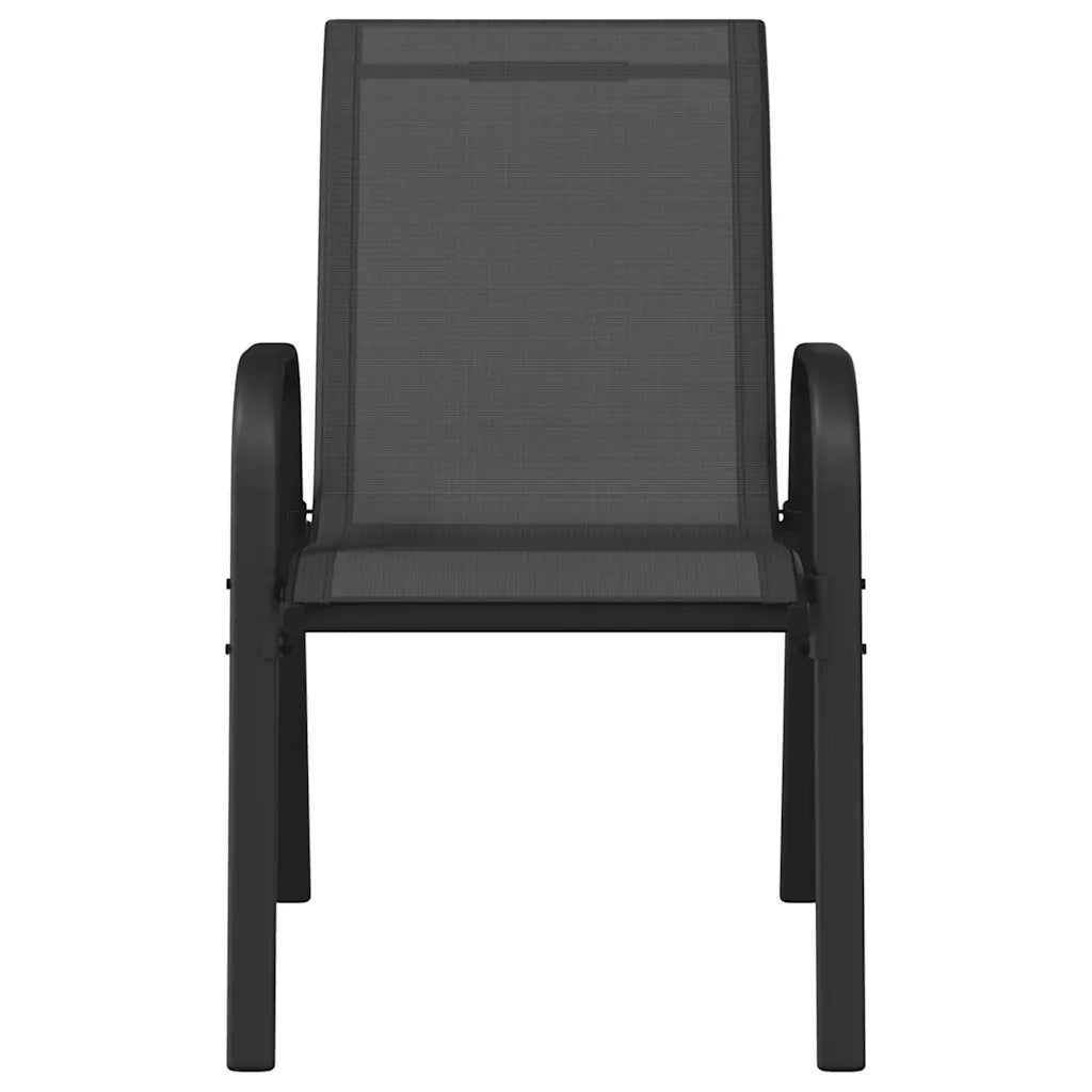 Sedie da Giardino Impilabili 6 pz in Tessuto Textilene Nero 318783