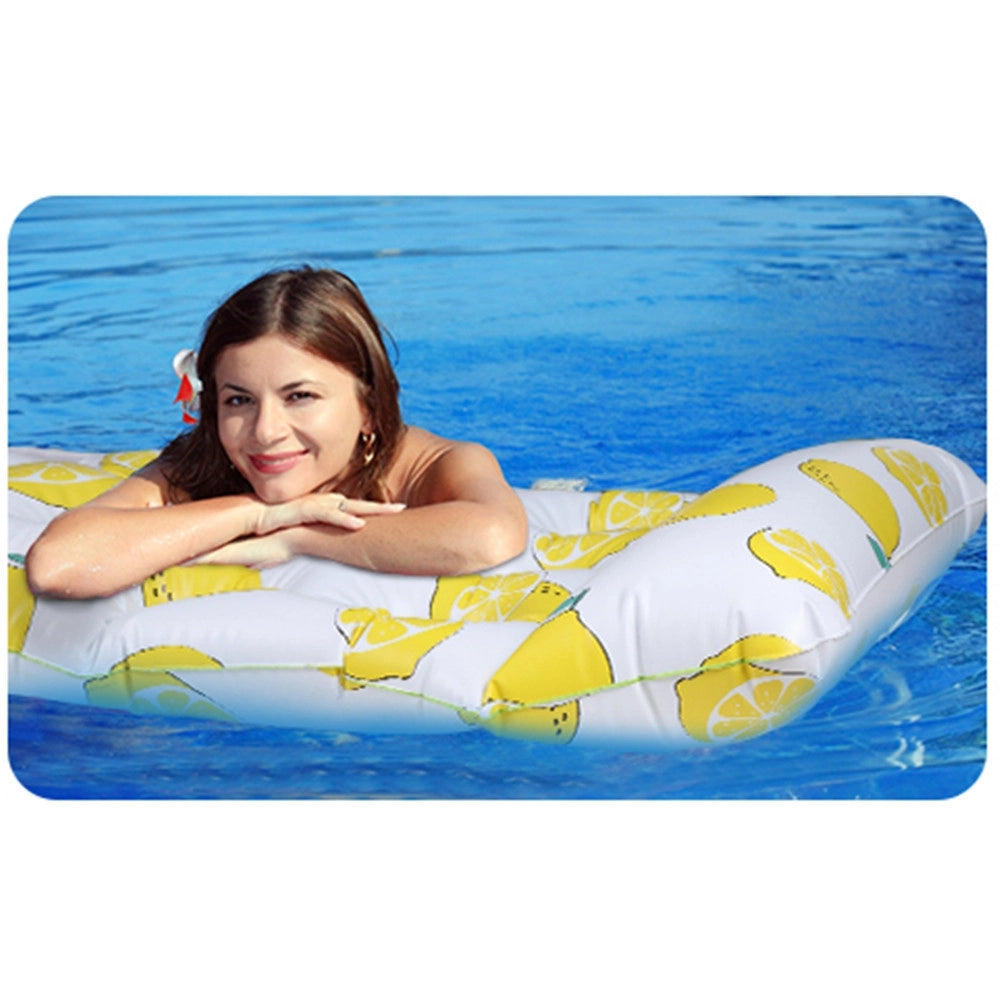 Trade Shop - Materassino Galleggiante Gonfiabile Con Poggiatesta Piscina Design Limoni 180x88cm 628530 -