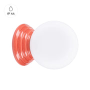 Applique bagno sfera vetro opale pesca ceramica G9