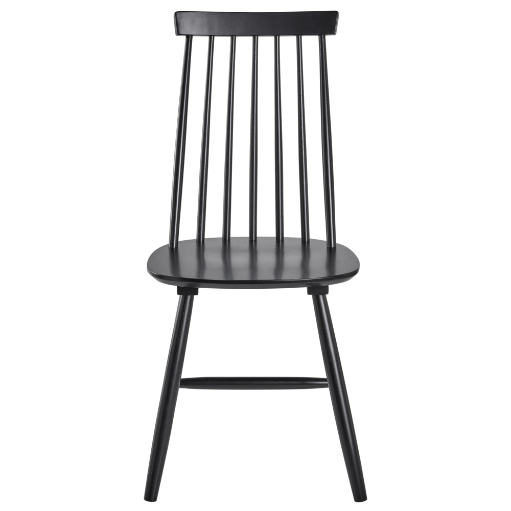 Set di 2 sedie da pranzo Sedia da cucina con schienale in legno massello Nero