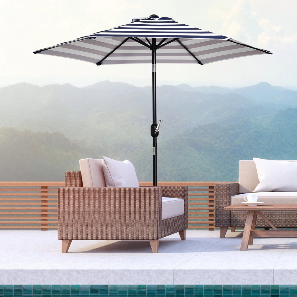Ombrellone da giardino ¨C zephmum ¨C blu, acciaio ?230x216 cm