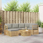 Set di divani da esterno 7 pcs Bianco e Grigio Chiaro
