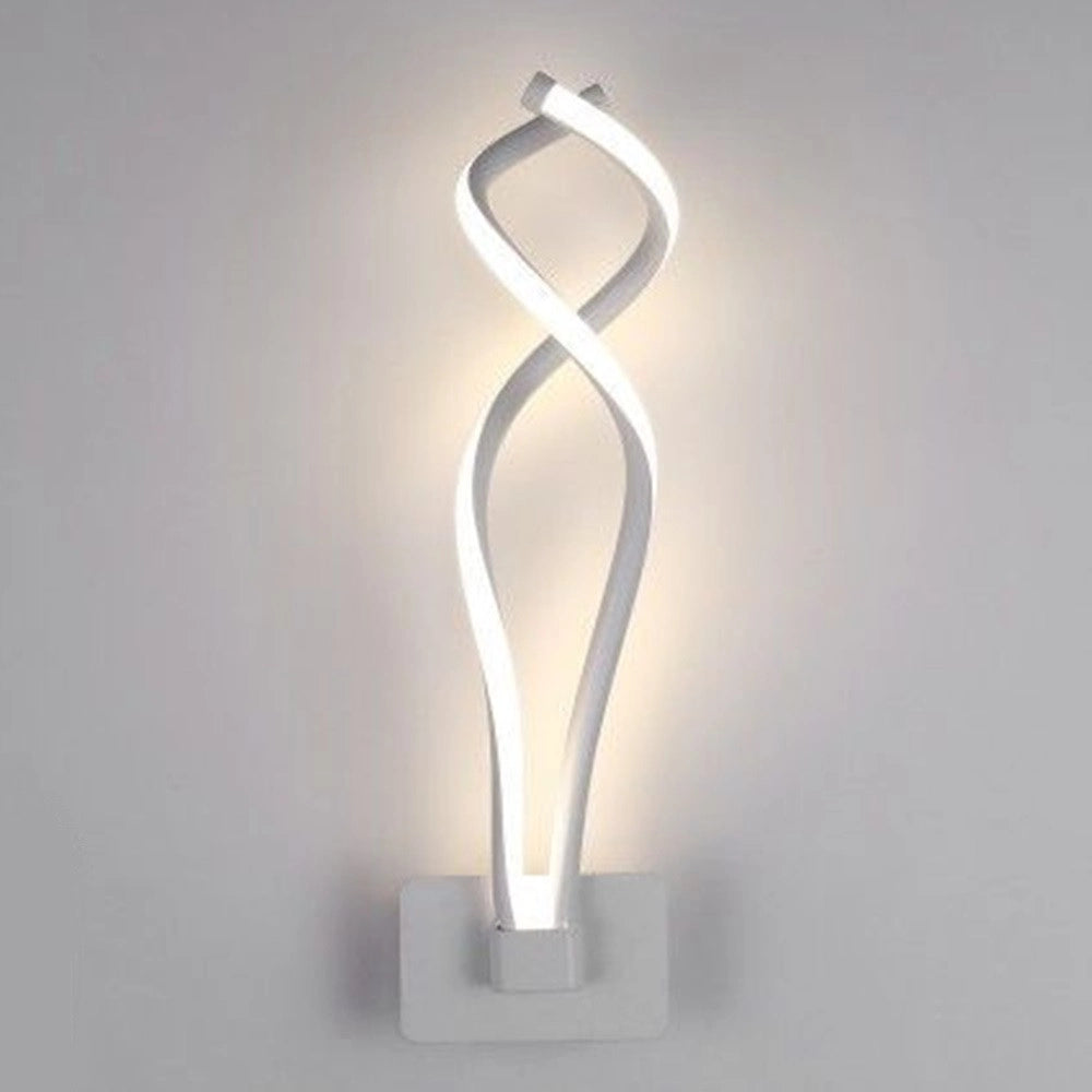 Trade Shop - Applique Led Da Parete 18w Moderna Intrecciato Bianco Lampada Luce Naturale 00107 -