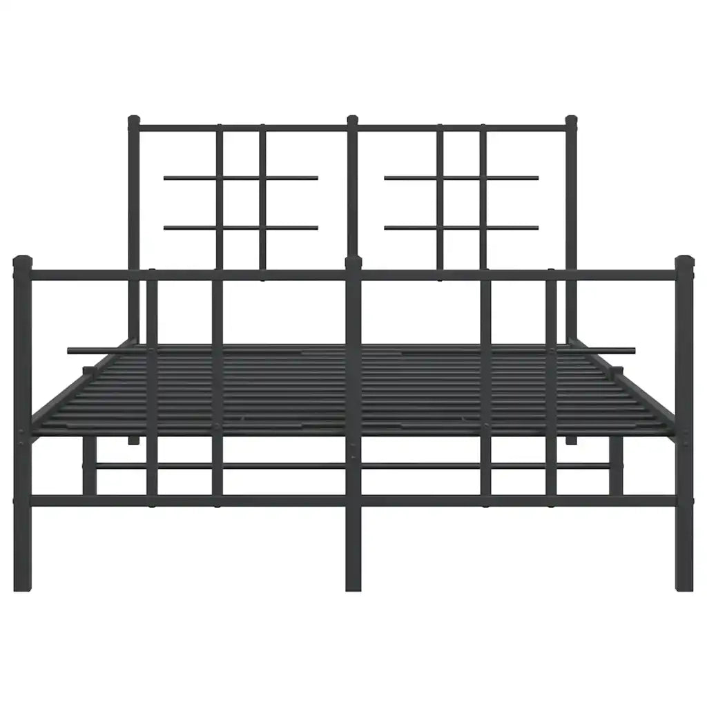 Giroletto con Testiera e Pediera-Struttura Letto Metallo Nero 120x190 cm 578319