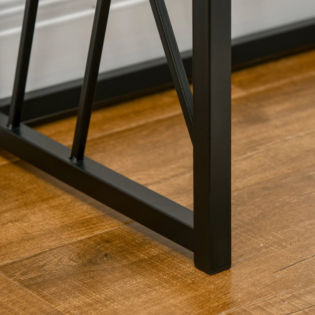 EasyComfort Tavolo Consolle da Ingresso in Stile Industriale, Mobile Vintage in Acciaio e Legno, 120x35x75cm, Marrone