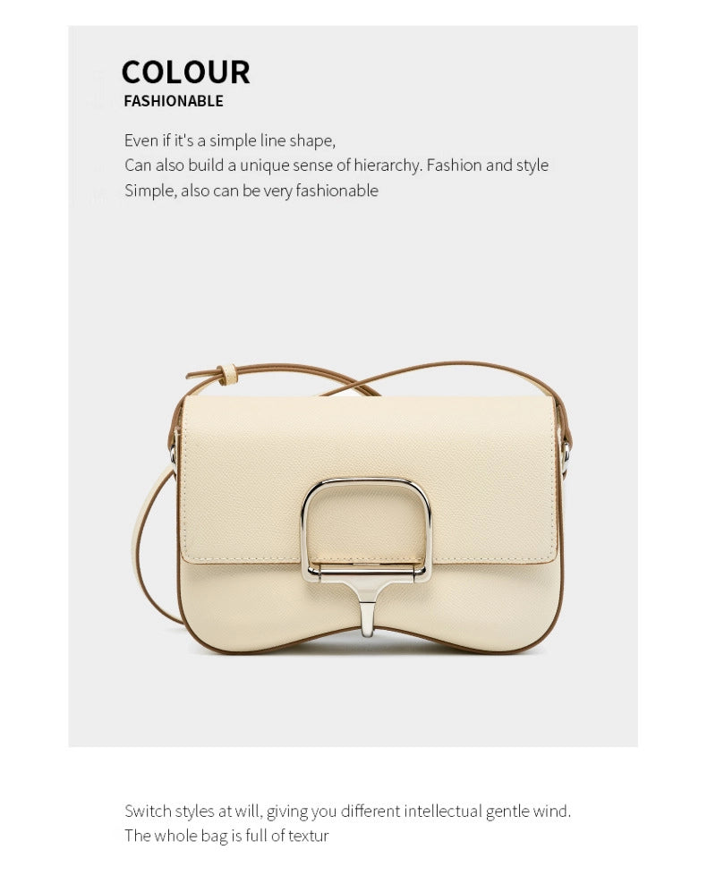 Borsa a tracolla Della da donna in vera pelle, colore bianco.
