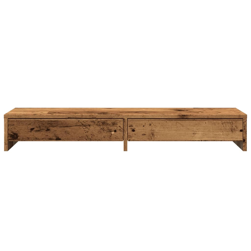 Supporto per monitor mobile da scrivania con cassetti legno invecchiato legno ingegnerizzato marrone 02_0044948