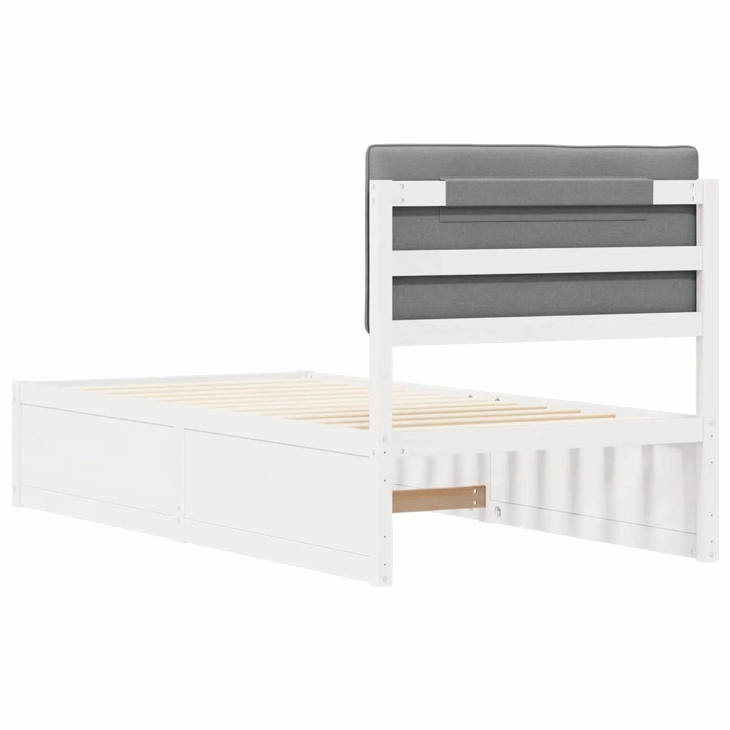 Letto con Testiera Rivestita Grigio chiaro 90 x 200 cm 877798