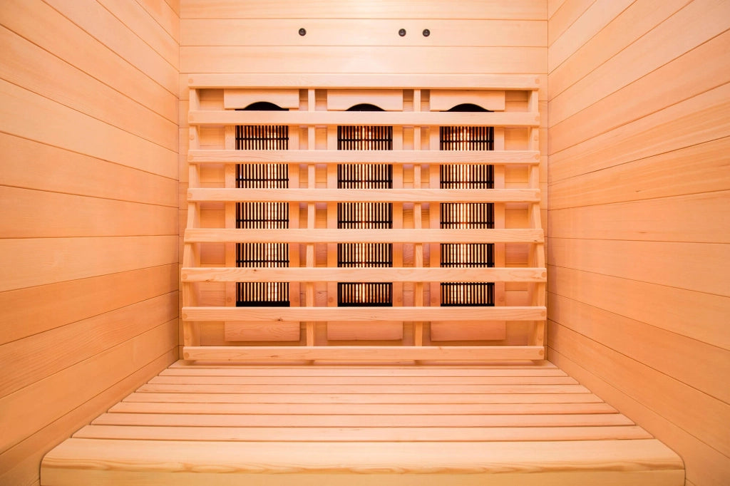 Sauna Finlandese ad Infrarossi 2 Posti 120x123 cm H190 in Legno di Abete Apollon 2