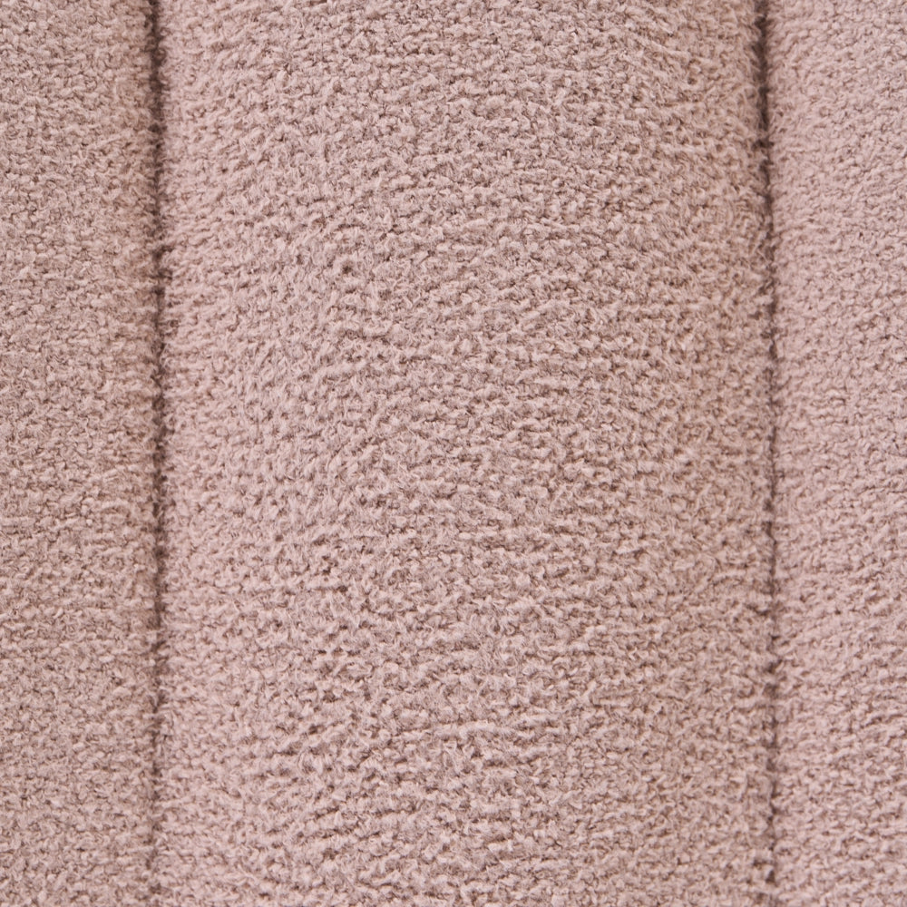 Pouf beige in bouclé Teddy rivestito con gambe in legno pouf ottomano design moderno accessori per soggiorno