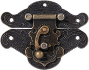 Chiusura hang a molla in bron antica per cassetti mini - piastra di chiusura per cassetti in legno - 38 x 29 mm.