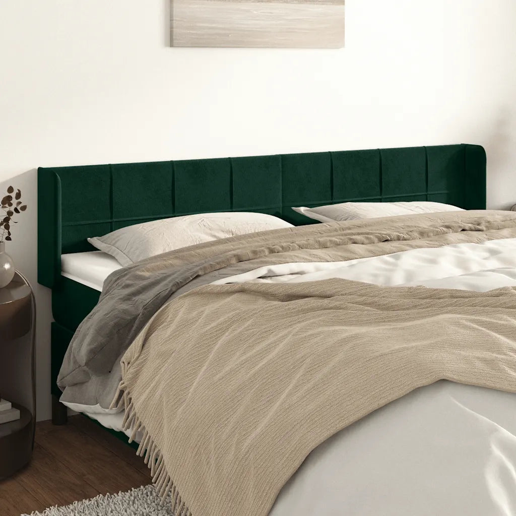 Testiera ad Orecchio Verde Scuro 203x16x78/88 cm in Velluto cod mxl 49406