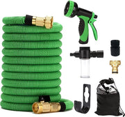 Serpentino estensibile per giardino 15 m - 30 m - 45 m | Impronta libera e resistente alla corrosione | 9 modalità di irrigazione | Per prato e autolavaggio