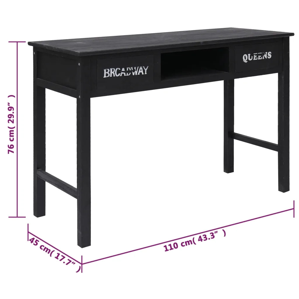 Tavolo Consolle | Tavolo d'Ingresso Nero 110x45x76 cm in Legno