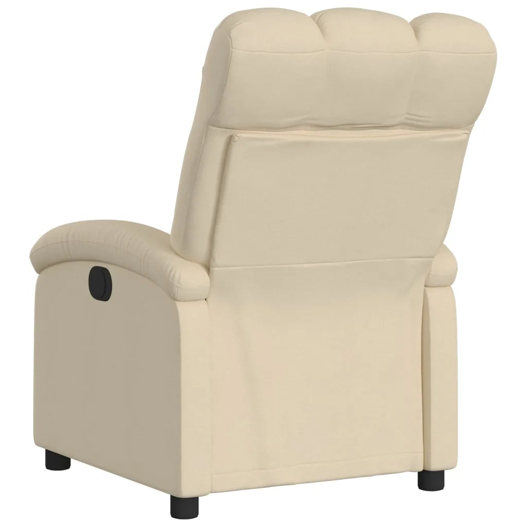 Poltrona | Sedia Relax Elettrica Reclinabile Crema in Tessuto