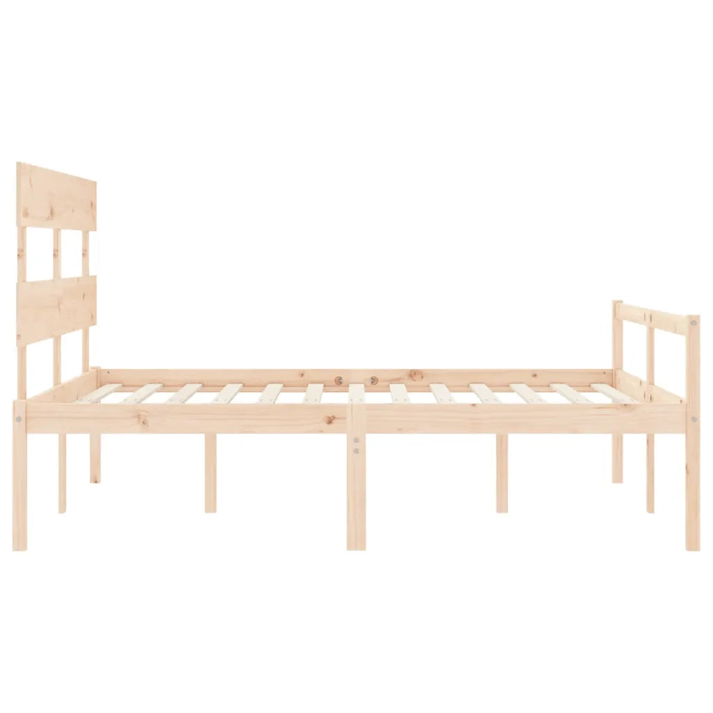 Letto per Anziani con Testiera 160x200 cm in Legno Massello 3195361
