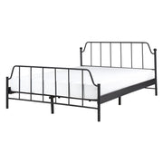 Letto matrimoniale con rete a doghe in legno di pioppo e struttura metallo nero 140 x 200 cm Camera da letto minimalista industriale
