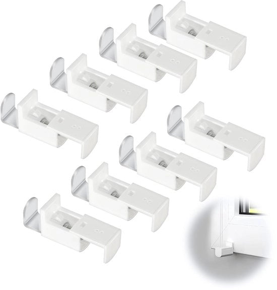 Set di Regolatori per Tende - Materiale Kunststof/Metale - per Tende a Rullo/Plisse - Cambio di 20 mm - Facile da Montare - Inclusi 8 Ferretti di Regolazione - Regolatori per Finestre