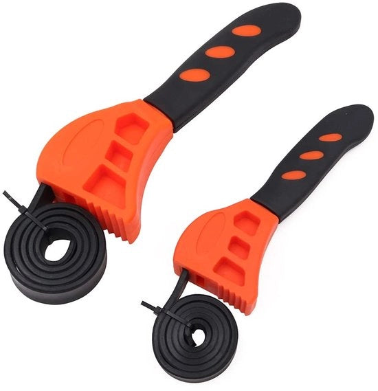 Set a chiave 2 pezzi - Manicotto regolabile - Maniglie ergonomiche - Gomma antiscivolo - Gomma resistente - Adatto per tubi/olifiletti/testine doccia - Chiave a cuneo