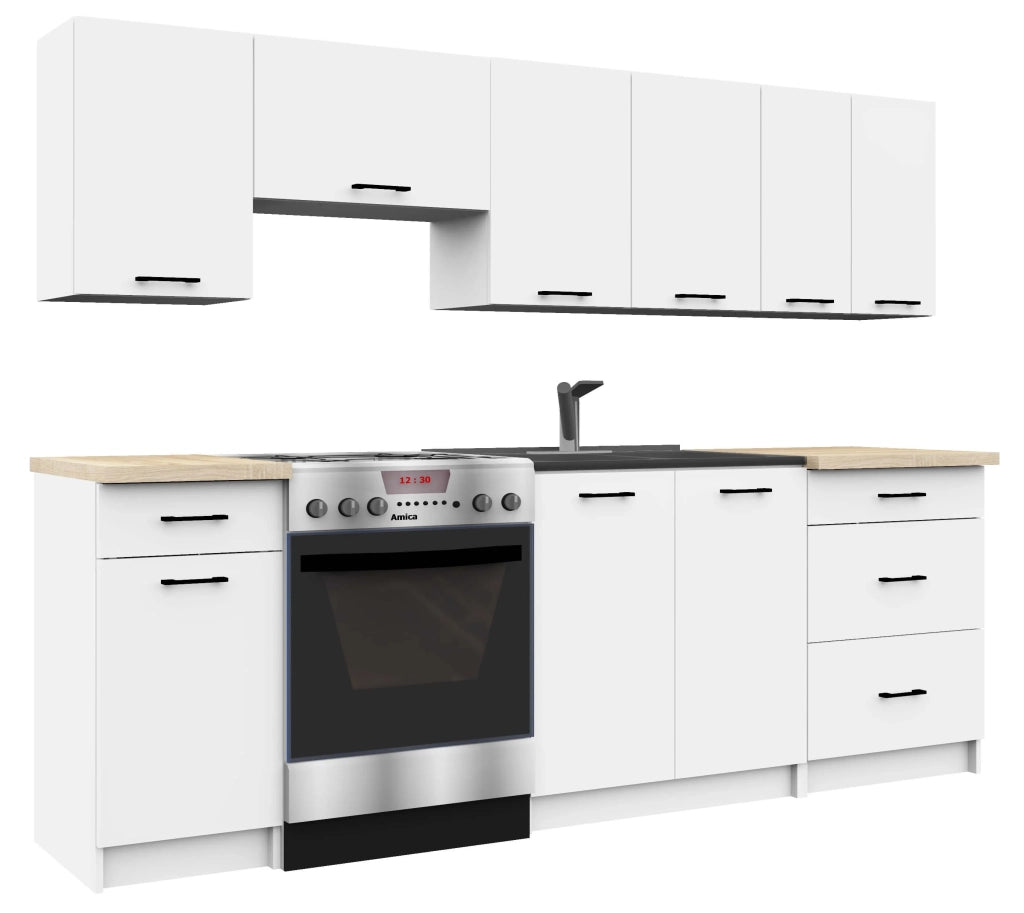 Mobile cucina modulare con piano di lavoro AKORD OLIWIA Bianco 80 cm 3 cassetti 80x46x85 cm
