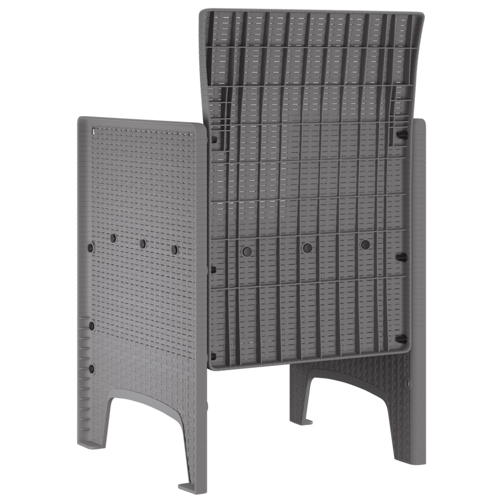 Set di 4 sedie da giardino con cuscini grigio chiaro in polyrattan