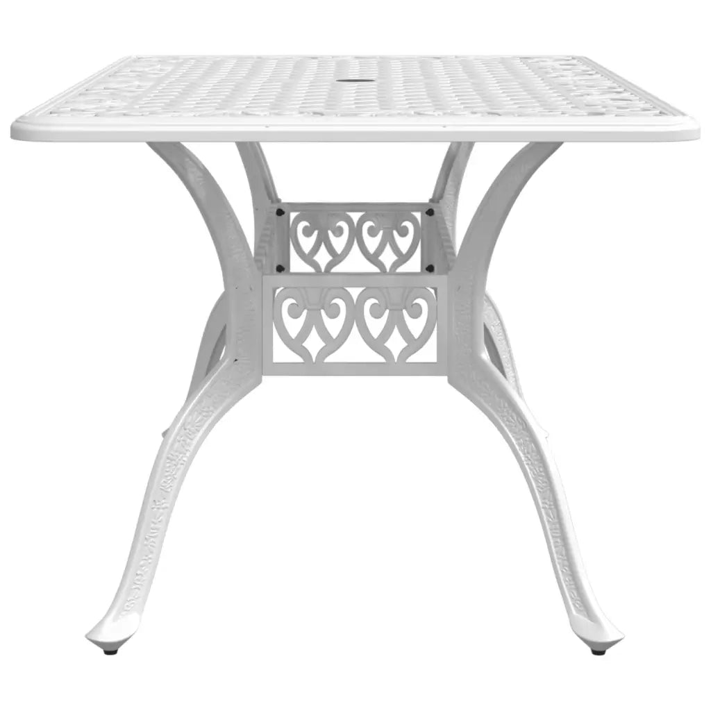 Tavolo da Giardino Bianco 150x90x72 cm in Alluminio Pressofuso 4002805