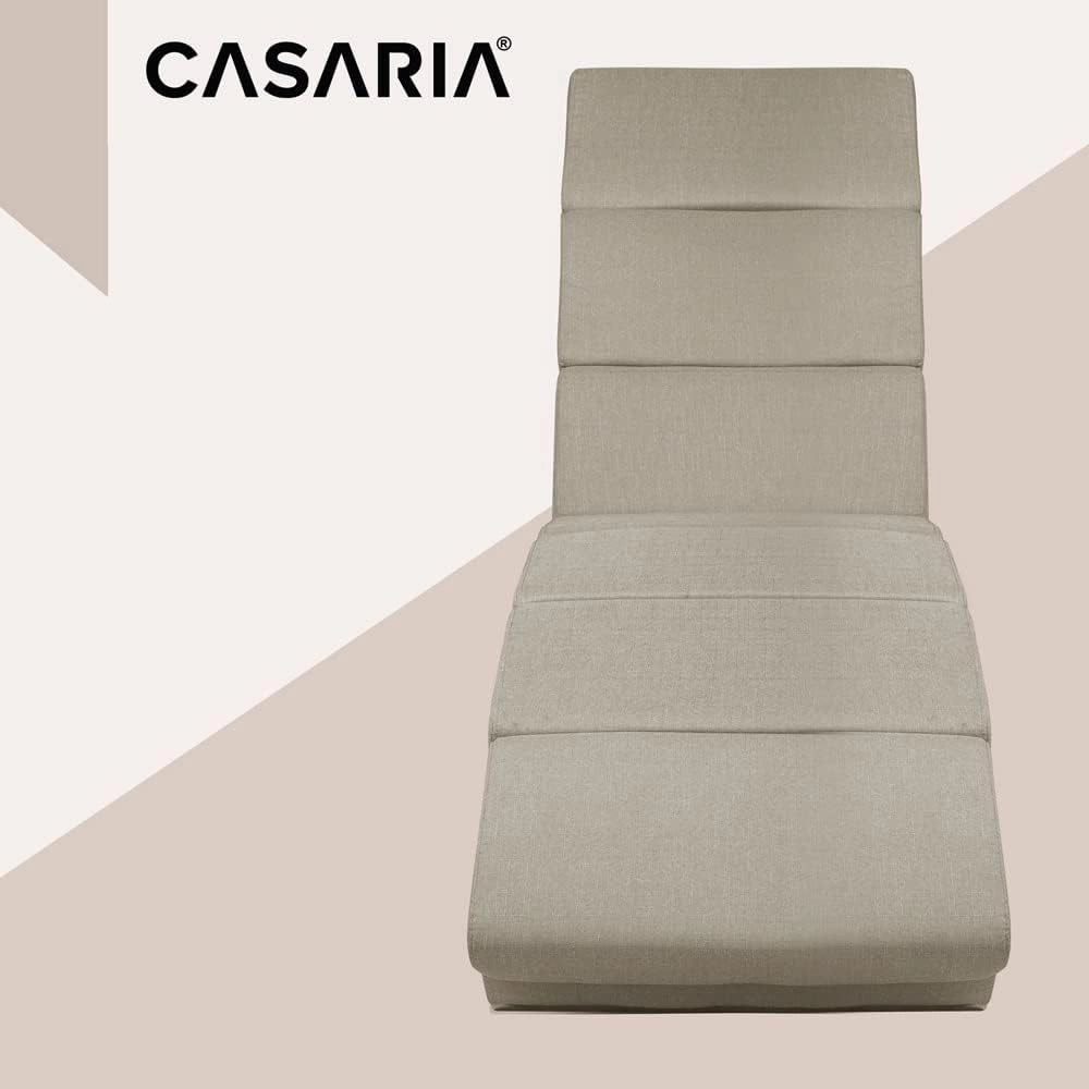 ® Poltrona Chaise Longue Funzione Massaggiante e Termica 186x89x55cm Lettino Relax Sdraio Ergonomico in Tessuto Imbottito Portata 180 kg Soggiorno Ufficio Interno Reclinabile Lettura