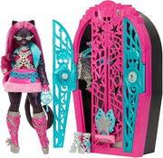 Monster High Segreti da Brivido - Catty Noir I Misteri di Hauntlywood, bambola con abiti, guardaroba e 19 accessori glam
