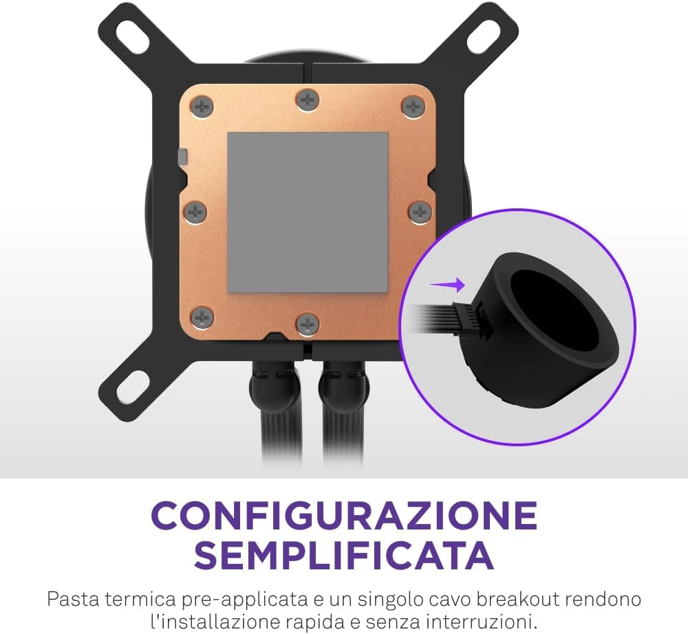 Kraken Plus 280 - Raffreddamento a liquido CPU AIO 280 mm - 2 ventole F140P - Display LCD quadrato da 1,54" personalizzabile - AMD® AM5/AM4 - Intel® LGA 1851/1700/1200/115X - Nero