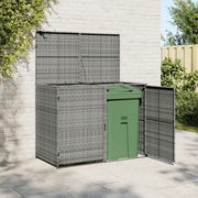 Copribidone Rifiuti Doppio in Polyrattan Antracite 148x77x111cm 46463