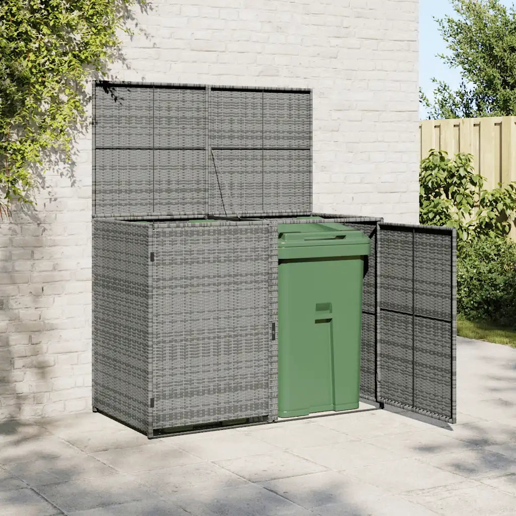 Copribidone Rifiuti Doppio in Polyrattan Antracite 148x77x111cm 46463