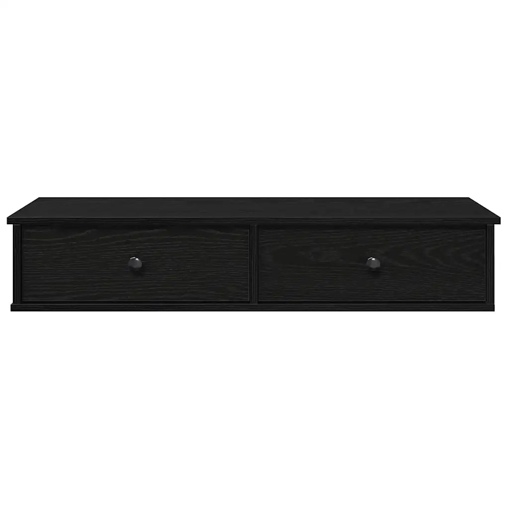Scaffale a Parete con Cassetti Nero 100x37,5x19cm in Truciolato 859960