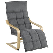 Poltrona Relax Reclinabile con Poggiapiedi in Tessuto Grigio ¨C Zephmum ¨C 100x90x110