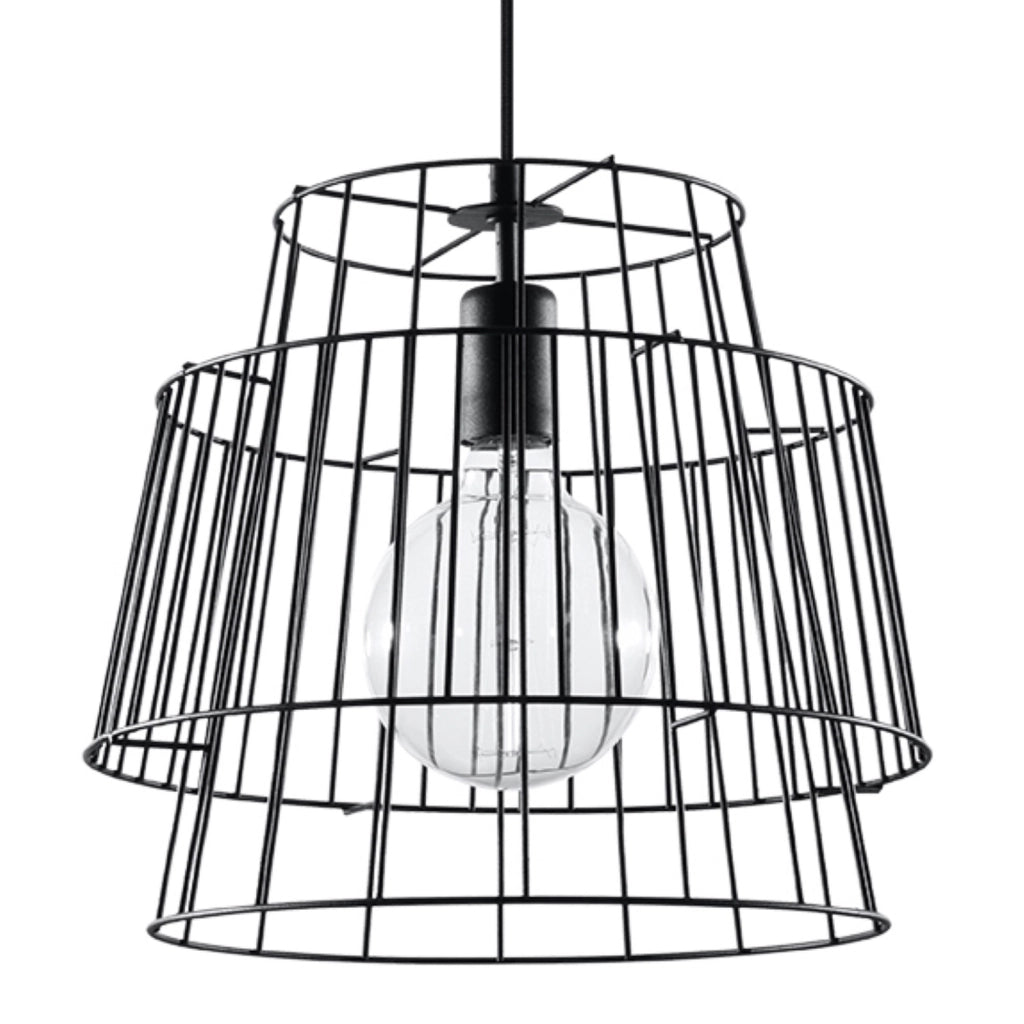 Lampada a sospensione PORTAL nera metallo E27 Pure Lume